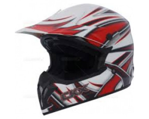 Шлем кроссовый CKX TX696 Jazz бело/красный размер M