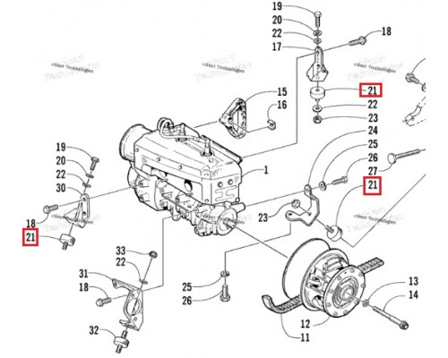 SM-09555-1 SPI Подушка Двигателя Для Arctic Cat 0608-217