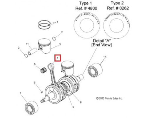 SM-09350-1 SPI Шатун Для Polaris 2203584, 2204622, 2205687, 2205580