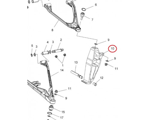 1824040 Поворотная Опора Левая Для Polaris AXYS