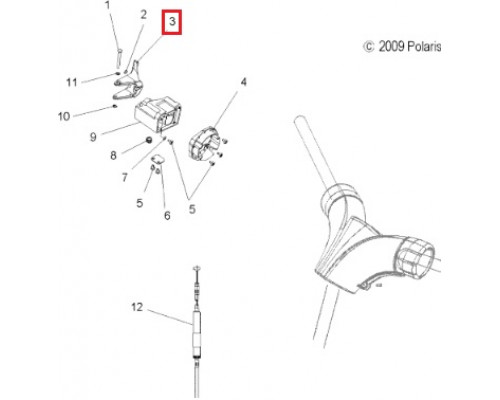 2010171 Курок Газа С Подогревом Для Polaris