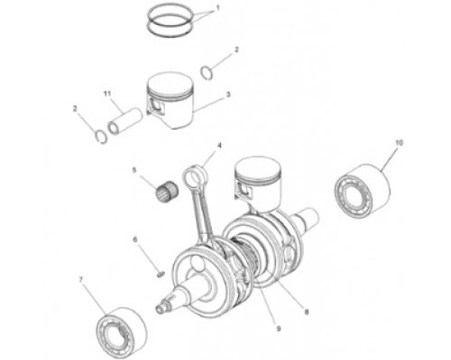 4403 Hot Rods Коленвал Для Polaris 2205649, 2203717, 2204621