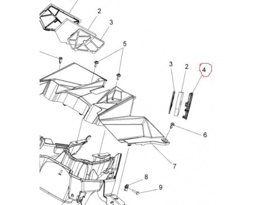 5450472 Вентиляционная Сетка Впуска Воздуха Левая Для Polaris AXYS