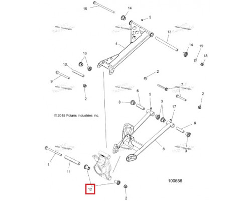 AT-04580 SPI Втулка подвески для Polaris 5437651