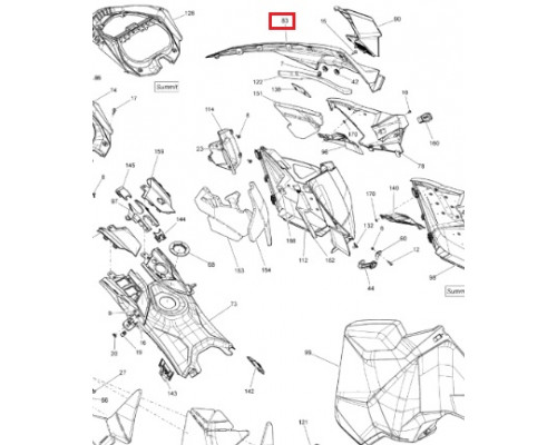 517304910 Панель Капота Правая Желтая Для Ski Doo REV-XM