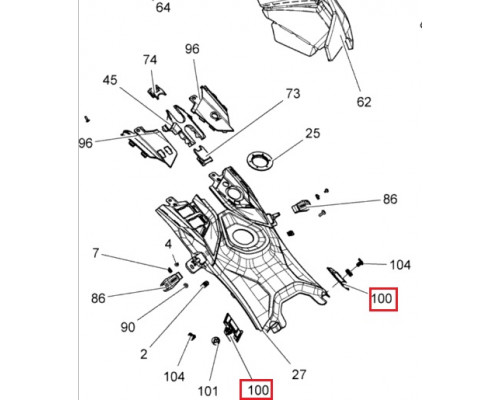 517305724 Ответная Часть Защелки Правой Боковой Панели Для Ski Doo 517305493, 517305144