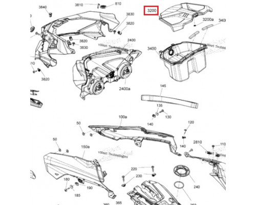 517307562 Крышка Бардачка Черная Для Ski Doo 517305871