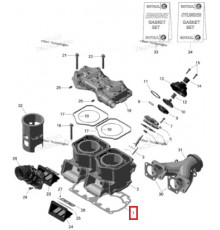 420931584 Прокладка Под Цилиндры Для Ski Doo 420431423, 420431420, 420431421, 420431422, 420431424