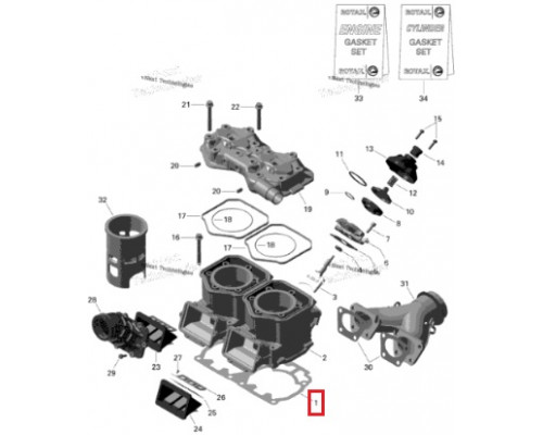 420931584 Прокладка Под Цилиндры Для Ski Doo 420431423, 420431420, 420431421, 420431422, 420431424