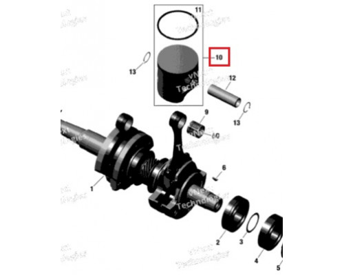 SM-09281 SPI Поршень Для Ski Doo 850 E-TEC 420893791, 420893796