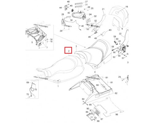 Чехол, ремонтный комплект перетяжки водительского сиденья Ski-Doo/Lynx REV-XU