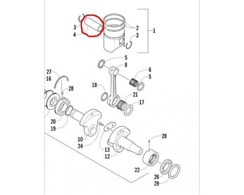 3007-878 Палец Поршня Для Arctic Cat M800