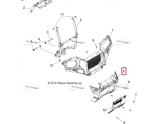 5451442-070 Крышка Радиатора Для Polaris