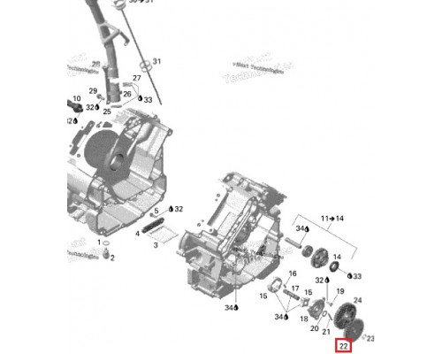 420434320 Шестерня-привод маслонасоса 33 зубьев Outlander/Maverick/Commander 420434320