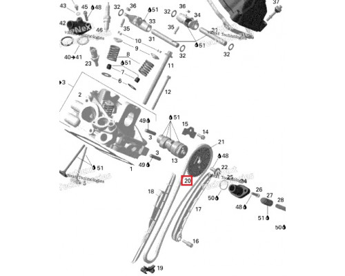 BD-420297063 BD Цепь ГРМ Для Ski Doo 420297063, 420297060, 420297062