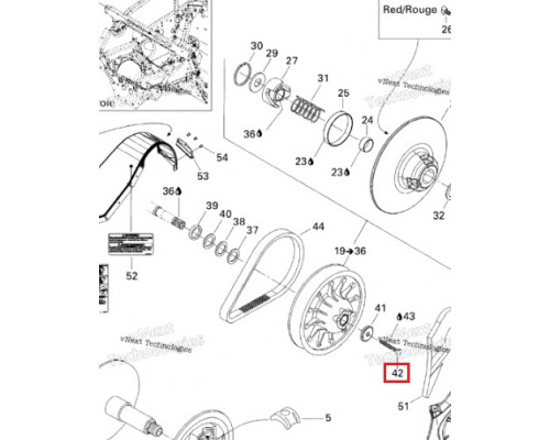 207087544 Болт Крепления Ведомого Вариатора Для Ski Doo 222087565