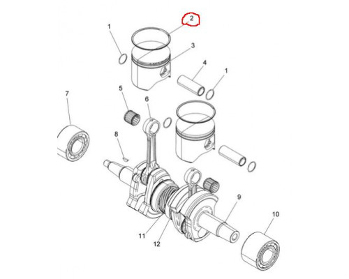 2205177 Поршневое Кольцо Для Polaris