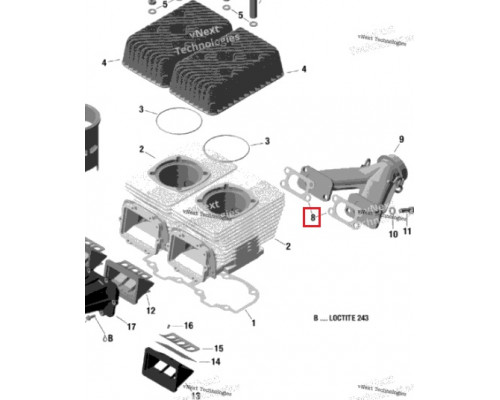 sn-000034 Kost Gasket Прокладка Выпускной Системы Для Ski Doo 420831849, 420831843, 420831844