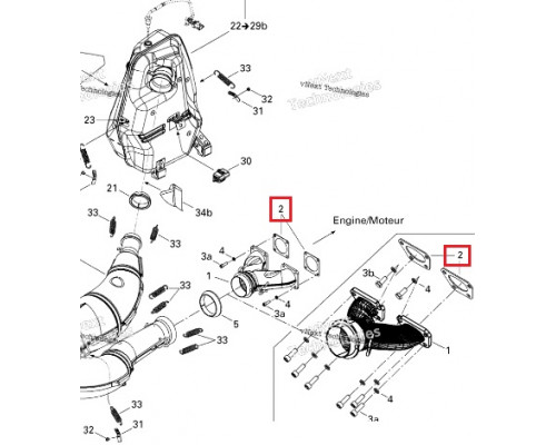 sn-000036 Kost Gasket Прокладка Выпускной Системы Для Ski Doo 420850552