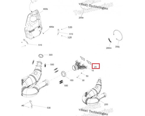 sn-000037 Kost Gasket Прокладка Выпускной Системы Для Ski Doo 420430482