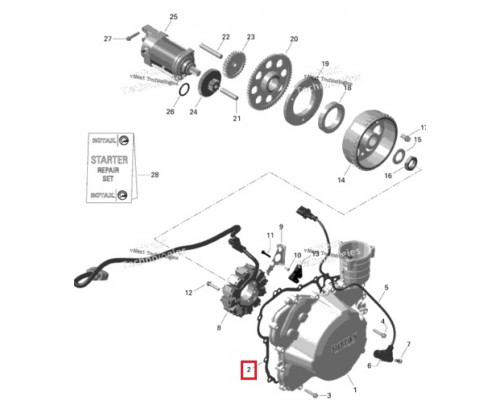 sn-000044 Kost Gasket Прокладка Крышки Генератора Для Ski Doo 1200 420430750