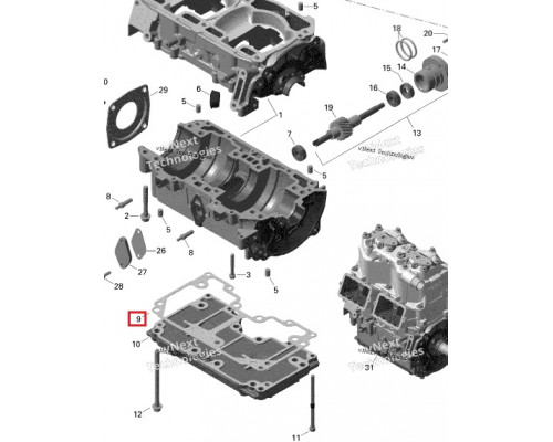 sn-000051 Kost Gasket Прокладка Поддона Картера Для Ski Doo 800 420430070