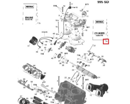 09-710289 SPI Комплект Прокладок Двигателя Для Ski Doo 1000 SDI 420891135, 420891136