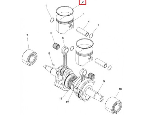 2206375 Поршневые Кольца Стандартный Размер Для Polaris AXYS 800