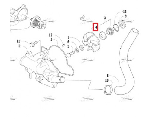 3005-697 Крыльчатка Помпы Для Arctic Cat 3003-358