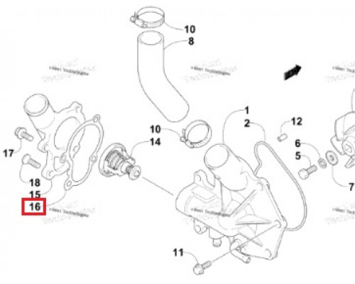 3007-543 Прокладка Крышки Термостата Для Arctic Cat 3007-305