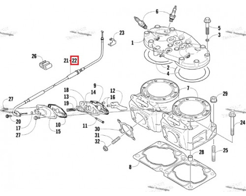 SM-05279 SPI Трос Выпускного Клапана Короткий Для Arctic Cat 3007-248