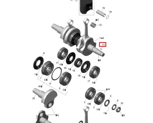 SM-09378C-1 SPI Шпонка Коленвала Для Ski Doo 420246015