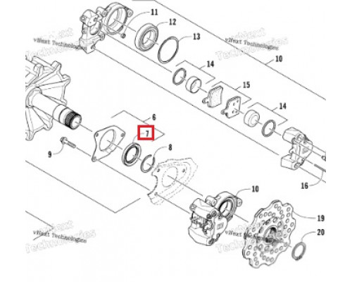 2402-612 Сальник Тормозного Суппорта Для Arctic Cat 1602-344