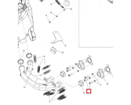 250000414 Болт Выпускной Системы Для Ski Doo