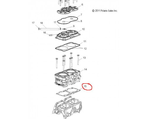 5813515 Прокладка Под Блок Цилиндров Для Polaris 2011 - 2012