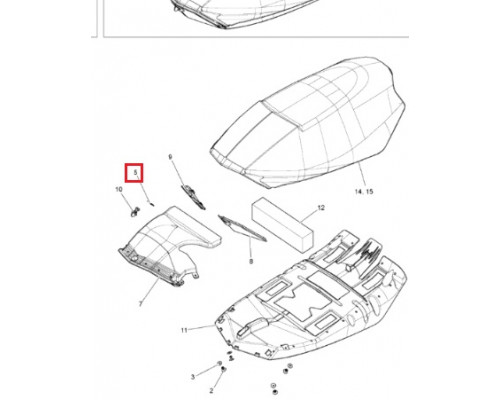 250400055 Клипса Замка Крышки Бардачка Для Ski Doo