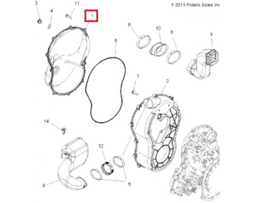 2633919 Внешняя Крышка Вариатора Для Polaris Sportsman