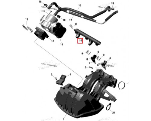 420874961 Рампа Топливная Для Ski Doo 600 ACE 420874960