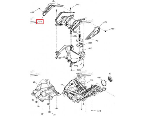 508001275 Вентиляционная Сетка Воздухозаборника Правая Для Ski Doo 508000806