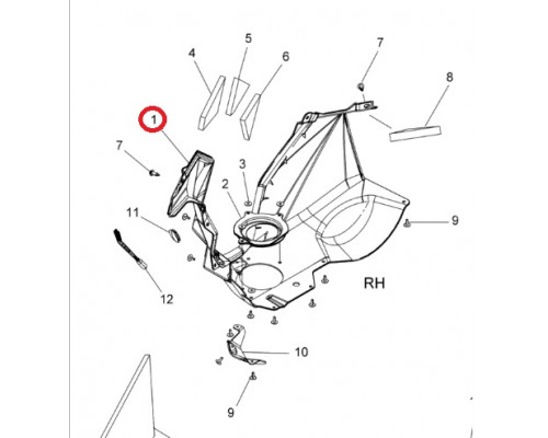 2635757 Панель Правая Нижняя Для Polaris AXYS