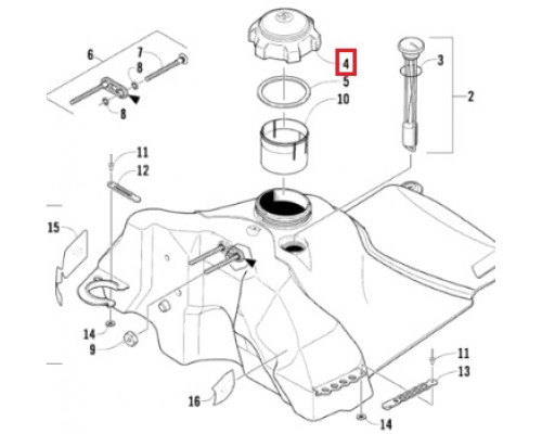 2670-147 Крышка Бензобака Для Arctic Cat M8 2010-2011