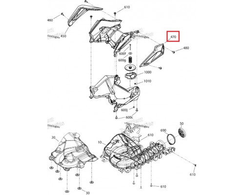 508001274 Вентиляционная Сетка Воздухозаборника Левая Для Ski Doo 508000807