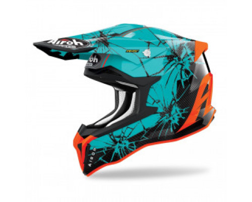 Шлем AIROH STRYCKER, цвет бирюзово/черно/оранжевый, размер M