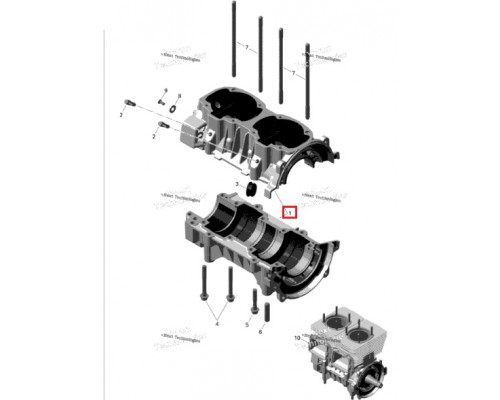 420890237 Картер Двигателя Для Ski Doo 550F 420890231