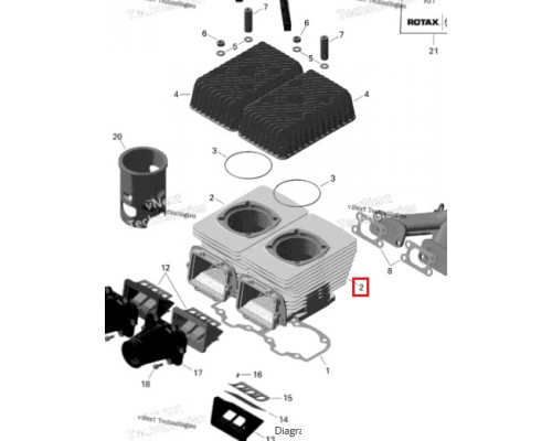 SM-09609 SPI Цилиндр Для Ski Doo 550 420623141, 420623142