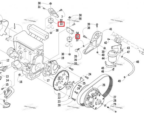 SM-09555 SPI Подушка Двигателя Для Arctic Cat 0608-118