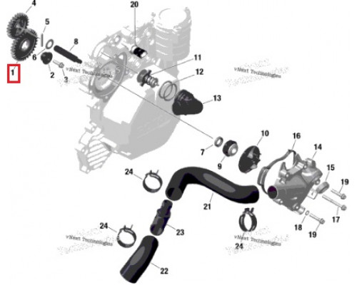 420835059 Шестерня Привода Водяного Насоса Для Ski Doo