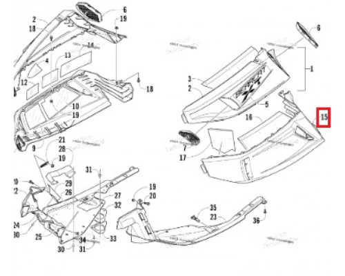 2718-349 Панель Боковая Левая Черная Для Arctic Cat