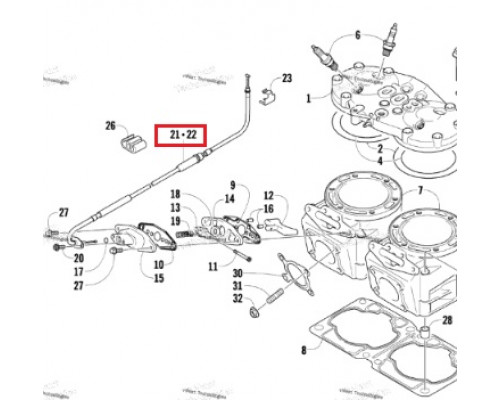 SM-05276 SPI Кабель Выпускного Клапана Короткий Для Arctic Cat 3007-456