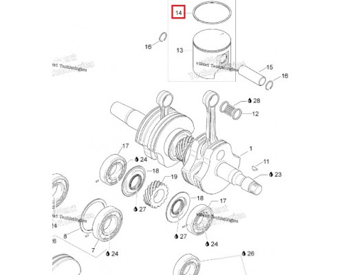 Кольца поршневые Sledex для Ski-Doo